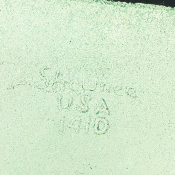 50s Kitsch Shawnee Pottery Turquoise Planter #1410 Mid Century Ceramic Bowl - Picture 7 of 13